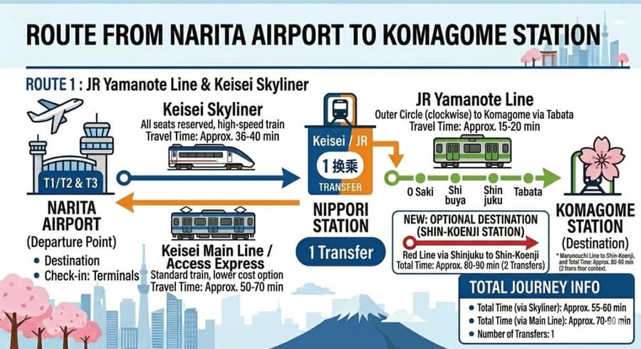 1min Walk to JR Komagome -Yamanote Line to Shinjuku & Shibuya & Ueno & Ikebukuro & Tokyo -Self Check-in